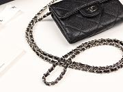 Chanel Mini Coin Case Chain Grained Leather Silver-Metal A81465 8×12×2.5cm - 2