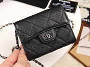 Chanel Mini Coin Case Chain Grained Leather Silver-Metal A81465 8×12×2.5cm - 5