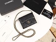 Chanel Mini Coin Case Chain Grained Leather Golden-Metal A81465 8×12×2.5cm - 1