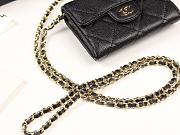 Chanel Mini Coin Case Chain Grained Leather Golden-Metal A81465 8×12×2.5cm - 2
