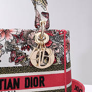 Dior Medium Lady D-Lite Multicolor Butterfly Embroidery M0565 24x20x11cm - 5
