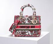 Dior Medium Lady D-Lite Multicolor Butterfly Embroidery M0565 24x20x11cm - 1