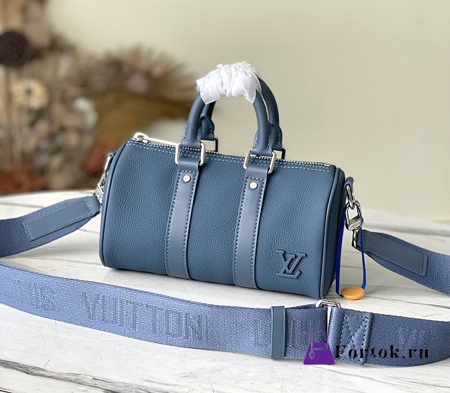 Louis Vuitton Keepall XS Aerogram Leather Blue M81003 21x12x9cm - 1