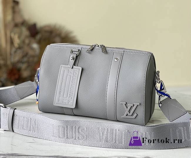 Louis Vuitton City Keepall Aerogram Leather Gray M59328 27x17x13cm - 1