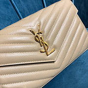Ysl Monogram Chain Wallet Grained Leather Light Beige 377828 22.5x14x4cm - 5