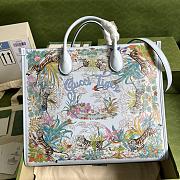 Gucci Medium Tiger Tote Bag Light Blue 687827 38x32x12cm - 1