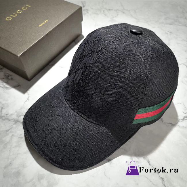 Gucci GG Canvas Baseball Hat Black 200035  - 1