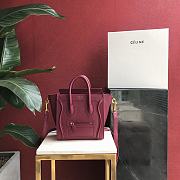 Celine Nano Luggage Burgundy 20x20x10cm - 1