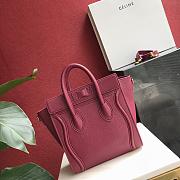 Celine Nano Luggage Burgundy 20x20x10cm - 6