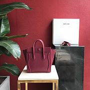 Celine Nano Luggage Burgundy 20x20x10cm - 2