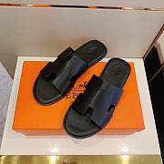 Hermes Slippers Men Black  - 4