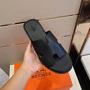 Hermes Slippers Men Black  - 5