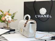 Chanel Mini Flap Bag With Top Handle Lambskin White AS2431 13x20x9cm - 2