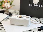 Chanel Mini Flap Bag With Top Handle Lambskin White AS2431 13x20x9cm - 3
