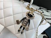 Chanel Mini Flap Bag With Top Handle Lambskin White AS2431 13x20x9cm - 6