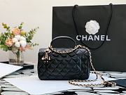 Chanel Mini Flap Bag With Top Handle Lambskin Black AS2431 13x20x9cm - 6
