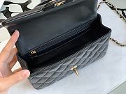 Chanel Mini Flap Bag With Top Handle Lambskin Black AS2431 13x20x9cm - 2