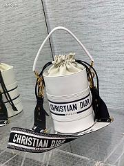 Dior Small Vibe Bucket Bag White/Blue M8703 14x18x14cm - 1