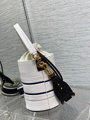 Dior Small Vibe Bucket Bag White/Blue M8703 14x18x14cm - 3