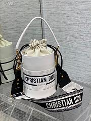 Dior Small Vibe Bucket Bag White/Blue M8703 14x18x14cm - 6