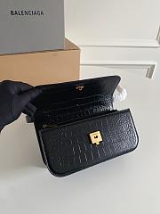 Balenciaga Small Gossip Bag Crocodile Embossed Leather 23.5x12.4x10.4cm - 4