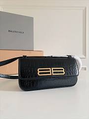 Balenciaga Small Gossip Bag Crocodile Embossed Leather 23.5x12.4x10.4cm - 3