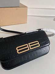 Balenciaga Small Gossip Bag Crocodile Embossed Leather 23.5x12.4x10.4cm - 2