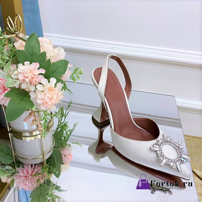 Amina Muaddi Heels White  - 1