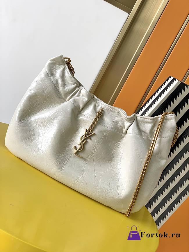 Ysl Pacpac Hobo Bag Leather White 24x14x4cm - 1