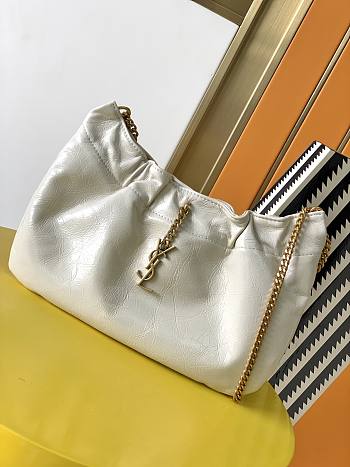 Ysl Pacpac Hobo Bag Leather White 24x14x4cm