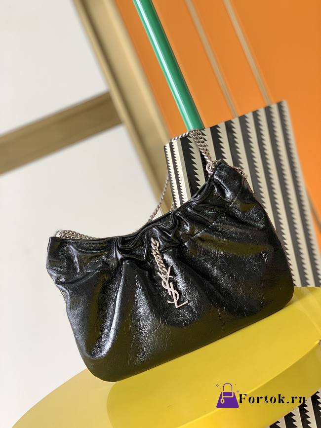 Ysl Pacpac Hobo Bag Leather Black 24x14x4cm - 1