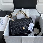 Chanel Medium Flap Bag Grained Leather Black AS2357 16.5x25x7cm - 1