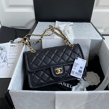 Chanel Medium Flap Bag Grained Leather Black AS2357 16.5x25x7cm