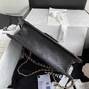 Chanel Medium Flap Bag Grained Leather Black AS2357 16.5x25x7cm - 4