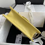 Chanel Medium Flap Bag Grained Leather Yellow AS2357 16.5x25x7cm - 2
