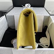 Chanel Medium Flap Bag Grained Leather Yellow AS2357 16.5x25x7cm - 3