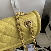 Chanel Medium Flap Bag Grained Leather Yellow AS2357 16.5x25x7cm - 5