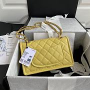 Chanel Medium Flap Bag Grained Leather Yellow AS2357 16.5x25x7cm - 4