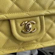 Chanel Medium Flap Bag Grained Leather Yellow AS2357 16.5x25x7cm - 6