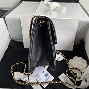 Chanel Small Flap Bag Grained Leather Black AS2356 14.5x18x8cm - 6