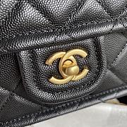 Chanel Small Flap Bag Grained Leather Black AS2356 14.5x18x8cm - 2