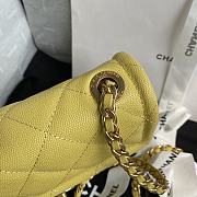 Chanel Small Flap Bag Grained Leather Yellow AS2356 14.5x18x8cm - 6
