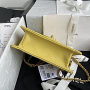 Chanel Small Flap Bag Grained Leather Yellow AS2356 14.5x18x8cm - 5