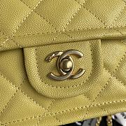 Chanel Small Flap Bag Grained Leather Yellow AS2356 14.5x18x8cm - 3