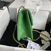 Chanel Small Flap Bag Grained Leather Green AS2356 14.5x18x8cm - 5