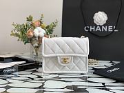Chanel Small Flap Bag Grained Leather White AS2356 14.5x18x8cm - 1