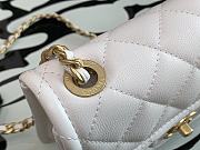 Chanel Small Flap Bag Grained Leather White AS2356 14.5x18x8cm - 3