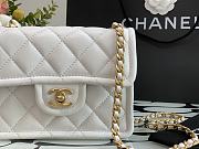 Chanel Small Flap Bag Grained Leather White AS2356 14.5x18x8cm - 2