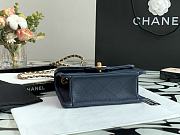 Chanel Small Flap Bag Grained Leather Navy Blue AS2356 14.5x18x8cm - 5