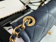 Chanel Small Flap Bag Grained Leather Navy Blue AS2356 14.5x18x8cm - 4